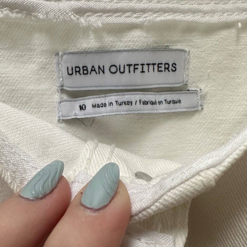 Urban Outfitters Button Down Denim Mini Dress White | US 10 - Picture 7 of 7